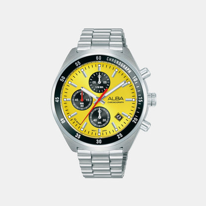 Active Men Quartz Yellow Dial Chronograph Stainless Steel Watch AM3A43X1
