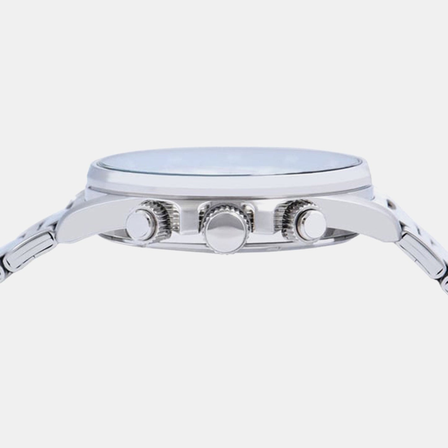 Men Quartz White Dial Chronograph Stainless Steel Watch AM3A51X1