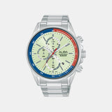 Men Quartz Green Dial Chronograph Stainless Steel Watch AM3A53X1