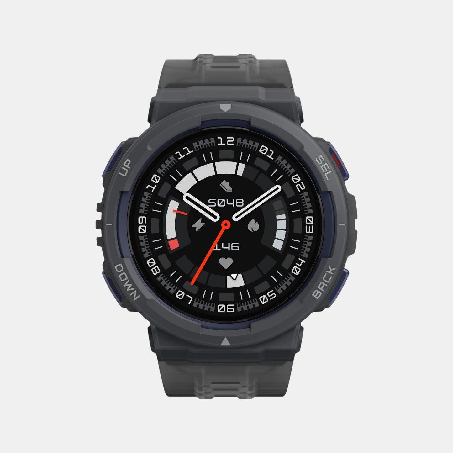 Unisex Processor Black Dial LCD Silicone Watch AMAZFIT ACTIVE EDGE MIDNIGHT PULSE