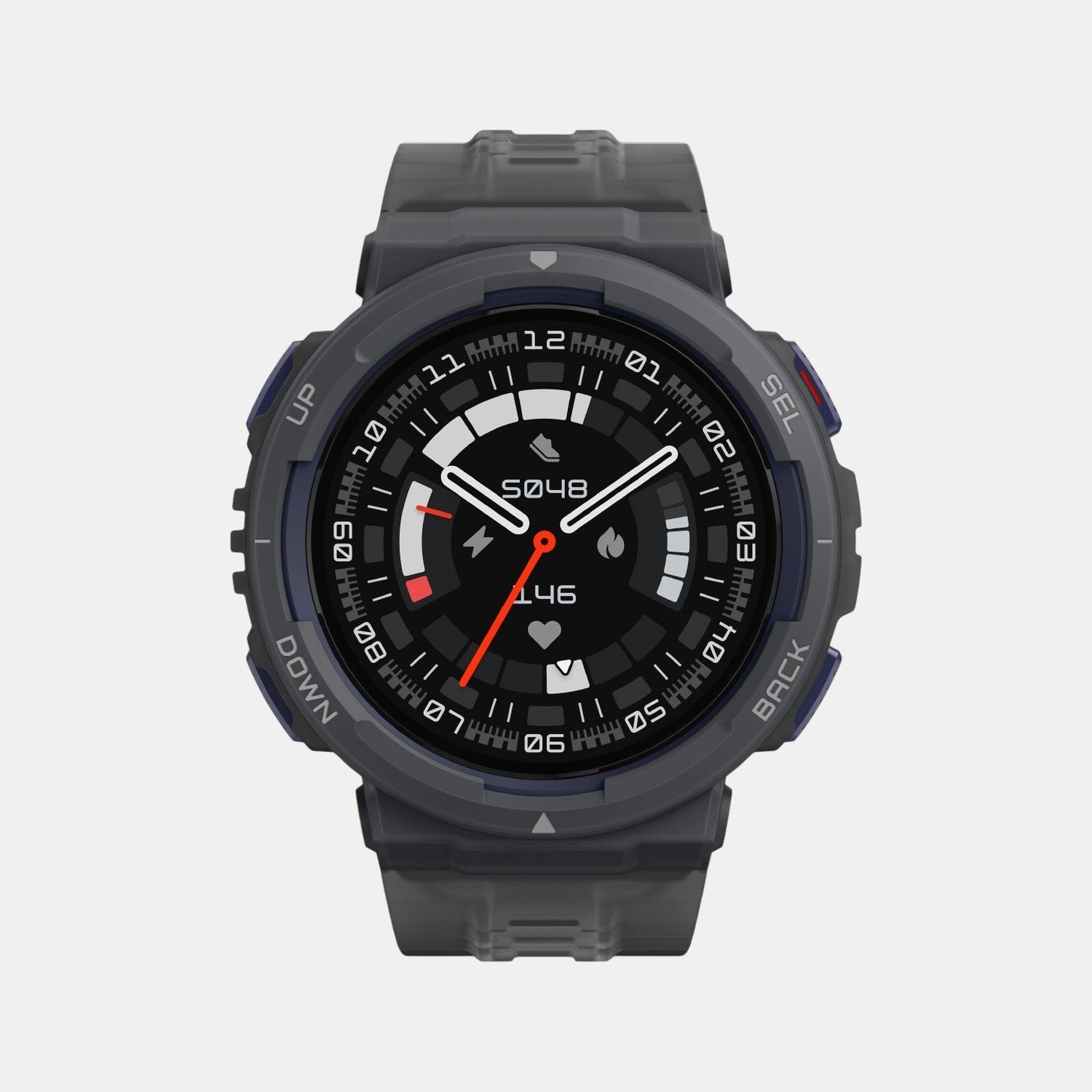 Unisex Processor Black Dial LCD Silicone Watch AMAZFIT ACTIVE EDGE MIDNIGHT PULSE