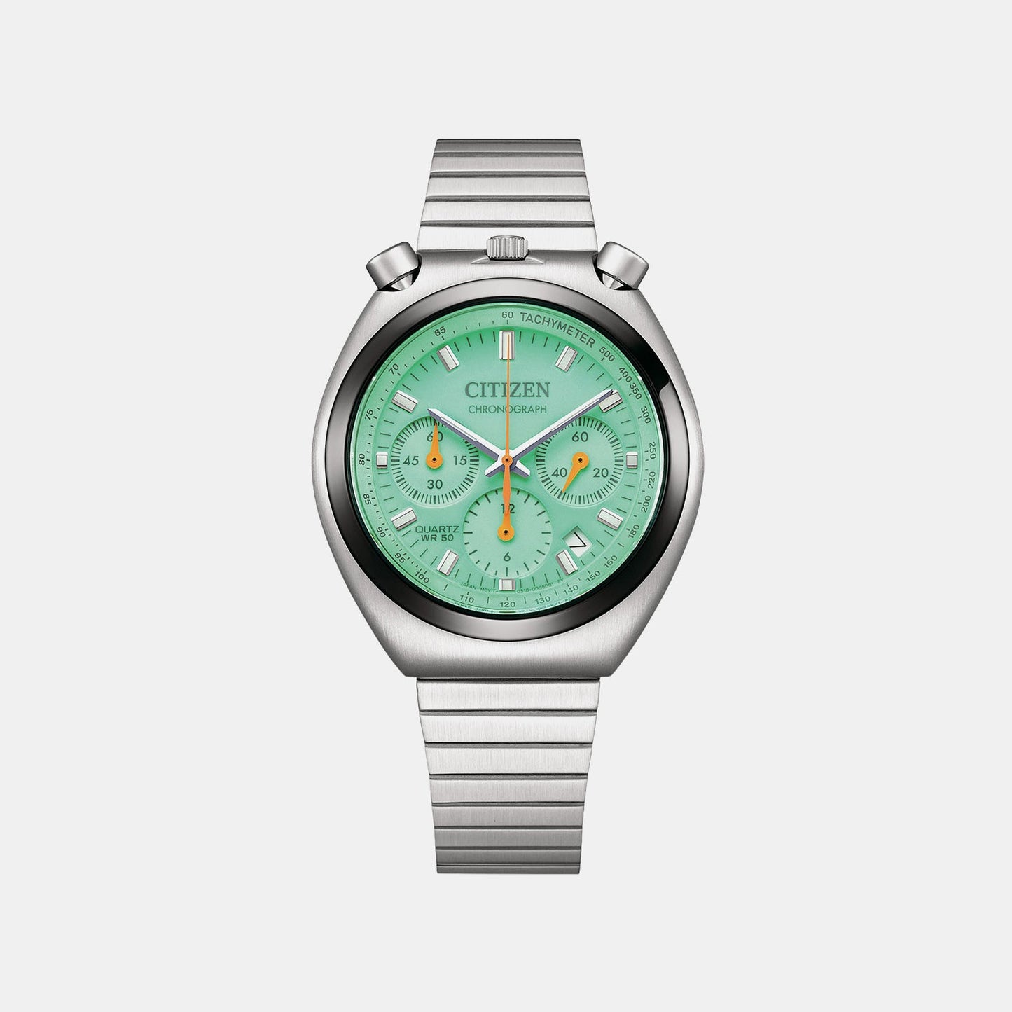 Women Quartz Green Dial Chronograph Stainless Steel Watch AN3660-73X