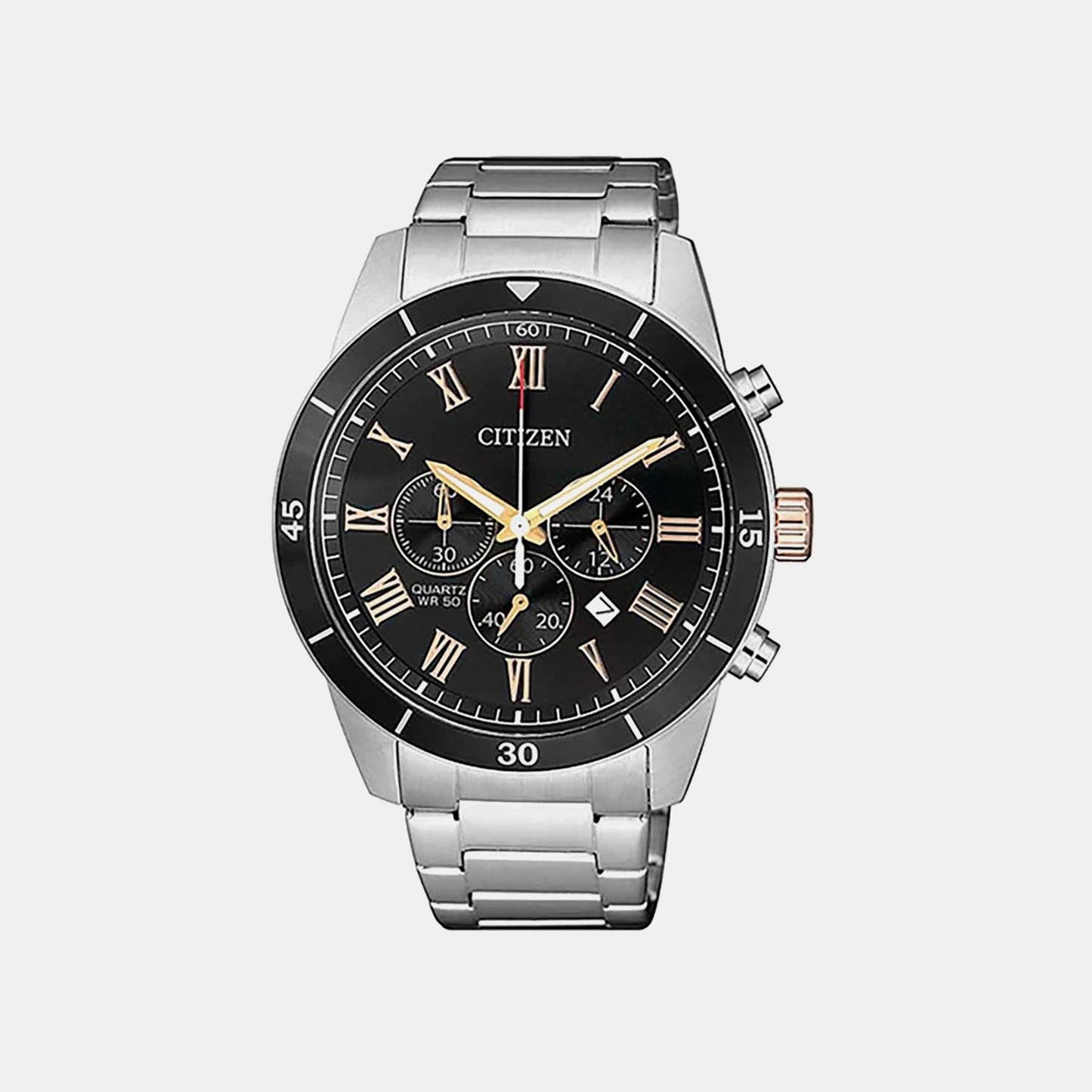 Men Quartz Black Dial Chronograph Watch AN8168-51H