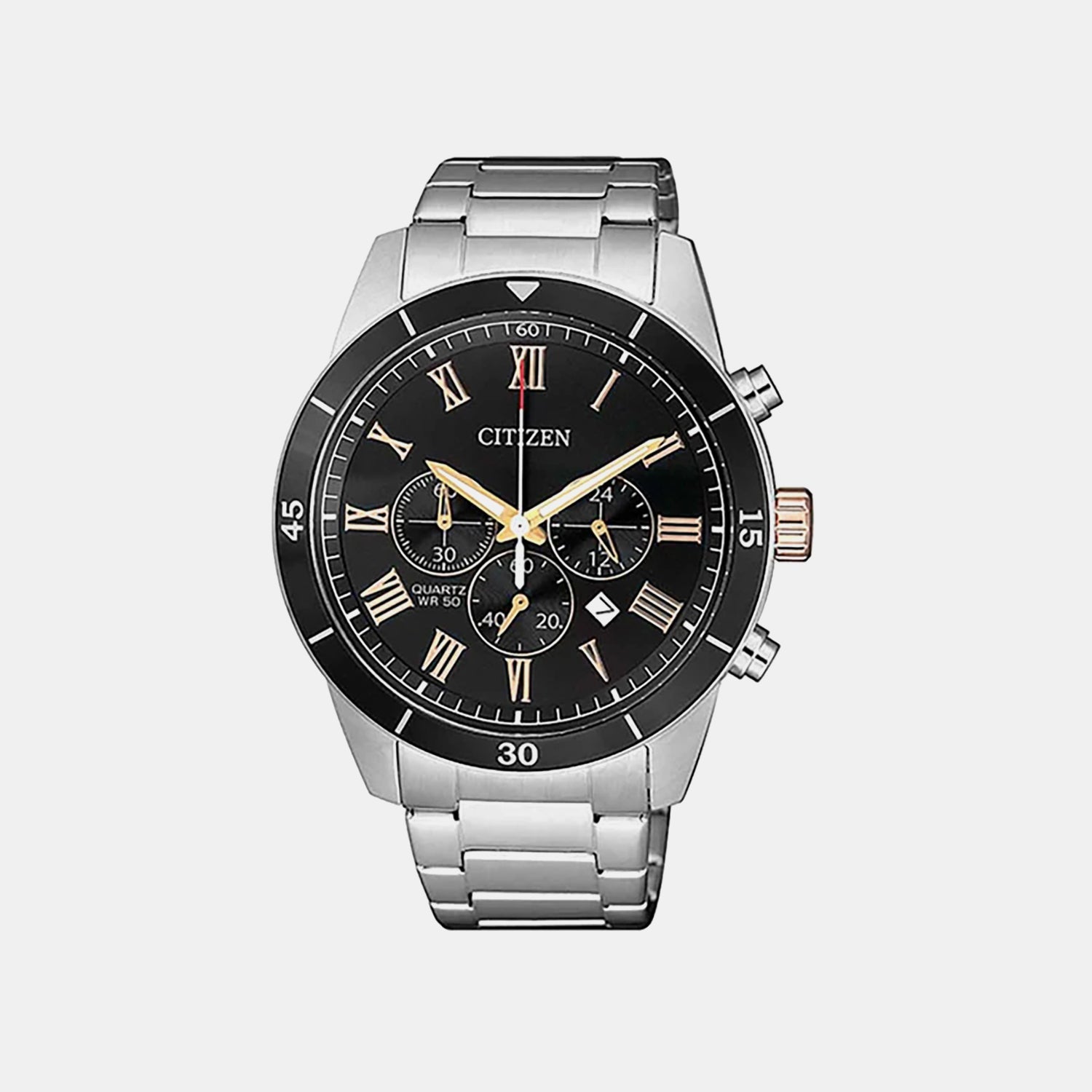 Men Quartz Black Dial Chronograph Watch AN8168-51H
