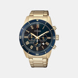 Men Quartz Blue Dial Chronograph Stainless Steel Watch AN8169-58L