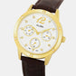 Fashion Men Quartz Silver Dial Multi-Function Leather Watch AP6718X1