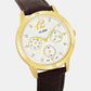 Fashion Men Quartz Silver Dial Multi-Function Leather Watch AP6718X1