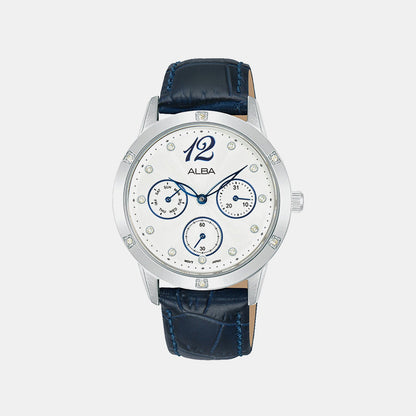 Women Quartz White Dial Analog Leather Watch AP6719X1