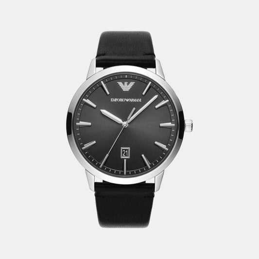 Ruggero Men Quartz Black Dial Analog Leather Watch AR11193
