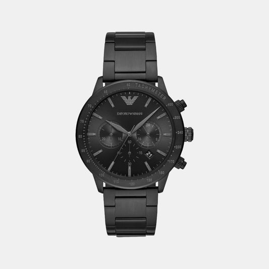 Mario Men Quartz Black Dial Chronograph Stainless Steel Watch AR11242