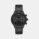 Mario Men Quartz Black Dial Chronograph Stainless Steel Watch AR11242