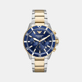 World Explorer Men Quartz Blue Dial Chronograph Stainless Steel Watch AR11362