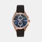 Men Quartz Blue Dial Chronograph Leather Watch AR11554