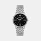 Minimalist Men Quartz Black Dial Analog Stainless Steel Watch AR11600