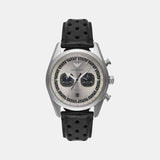 Men Quartz Silver Dial Chronograph Leather Watch AR11677