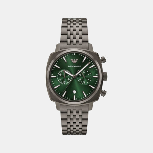 Men Quartz Green Dial Chronograph Stainless Steel Watch AR11689