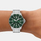World Explorer Men Solar Green Dial Analog Stainless Steel Watch AR11698