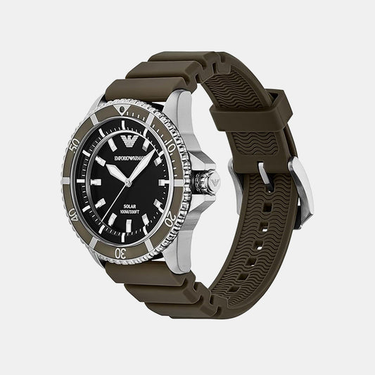 World Explorer Men Solar Black Dial Analog Silicone Watch AR11699