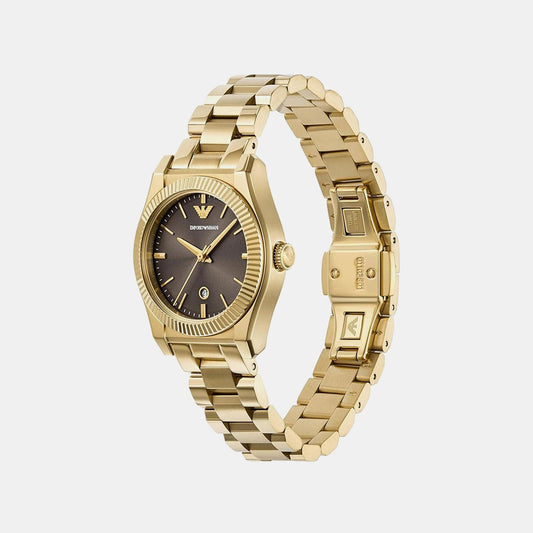 Women Quartz Black Dial Analog Stainless Steel Watch AR11700