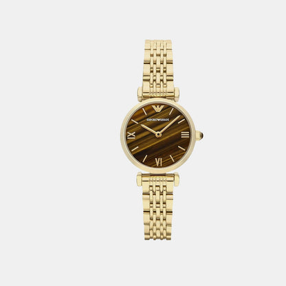 Women Quartz Brown Dial Analog Stainless Steel Watch AR11703