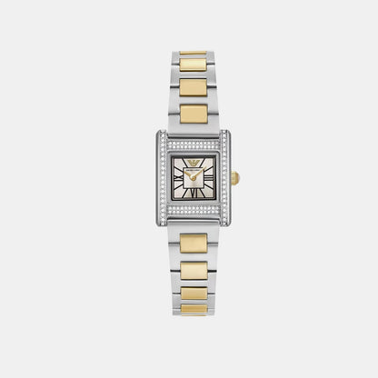 Women Quartz Mother Of Pearl Dial Analog Stainless Steel Watch AR11704