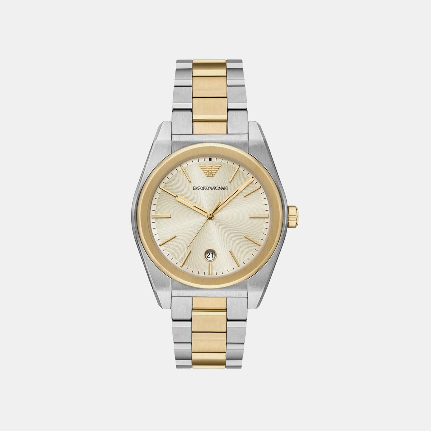 Men Quartz Beige Dial Analog Stainless Steel Watch AR11716
