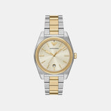 Men Quartz Beige Dial Analog Stainless Steel Watch AR11716