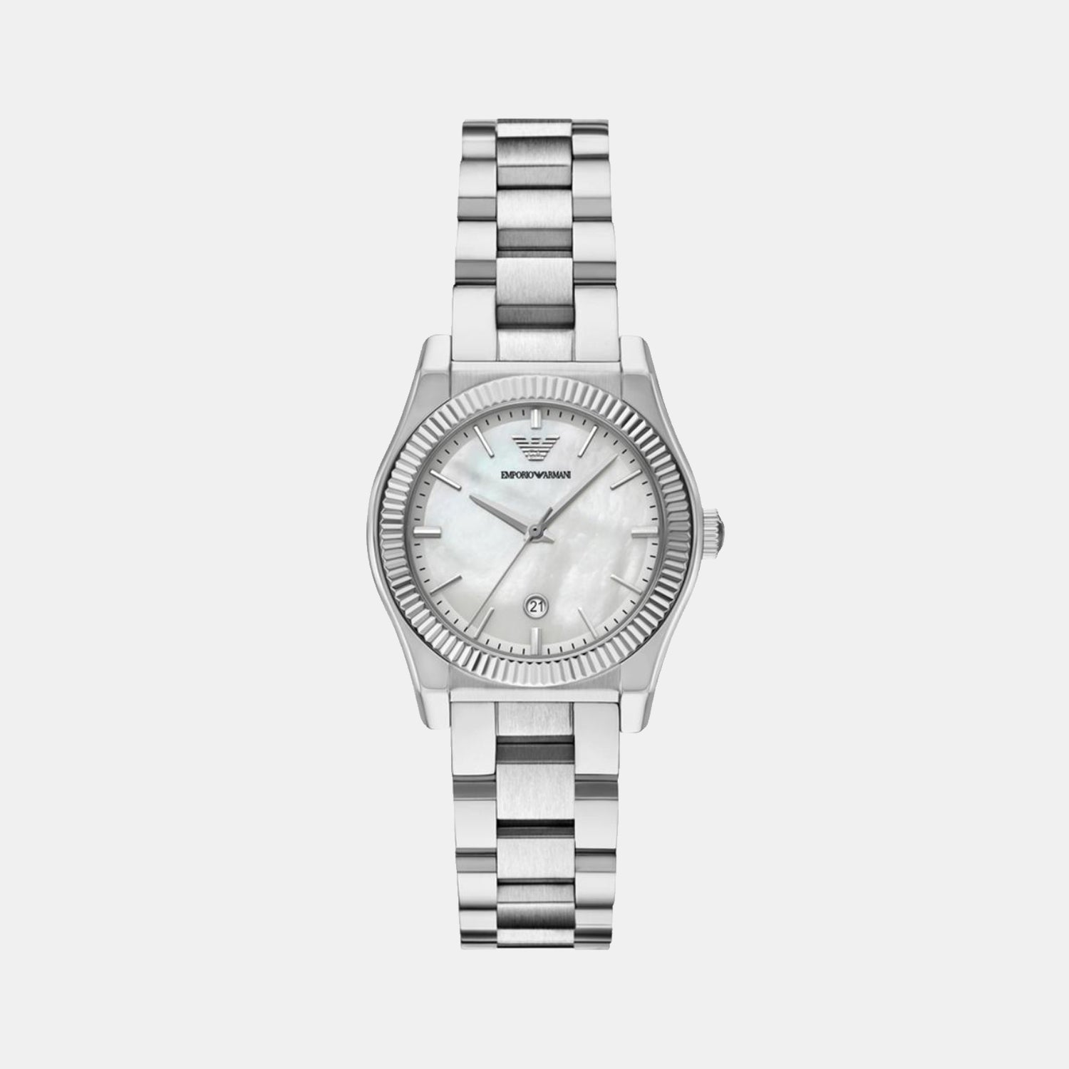 Women Quartz Mother Of Pearl Dial Analog Stainless Steel Watch AR11723