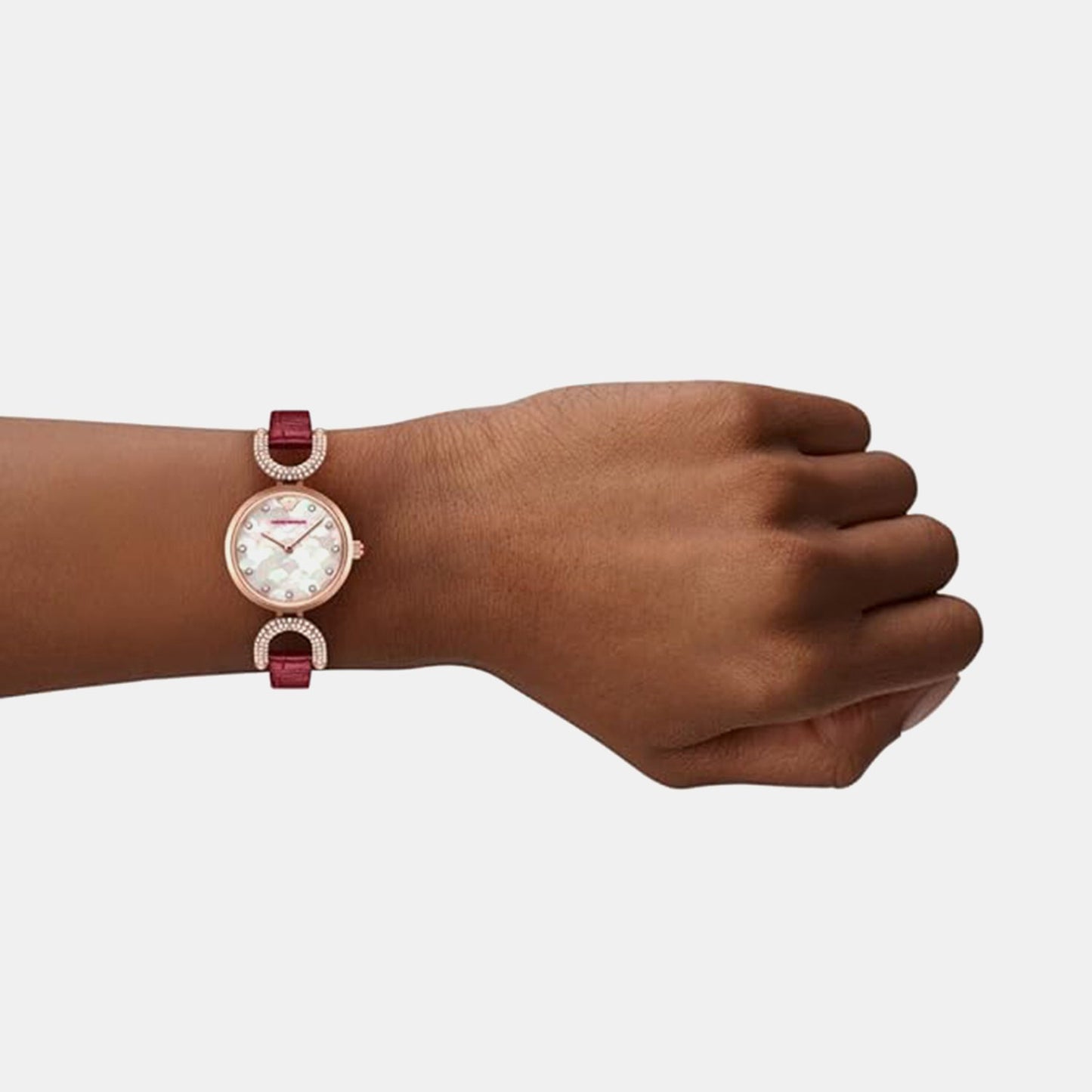 Women Quartz Gold Dial Analog Leather Watch AR11737