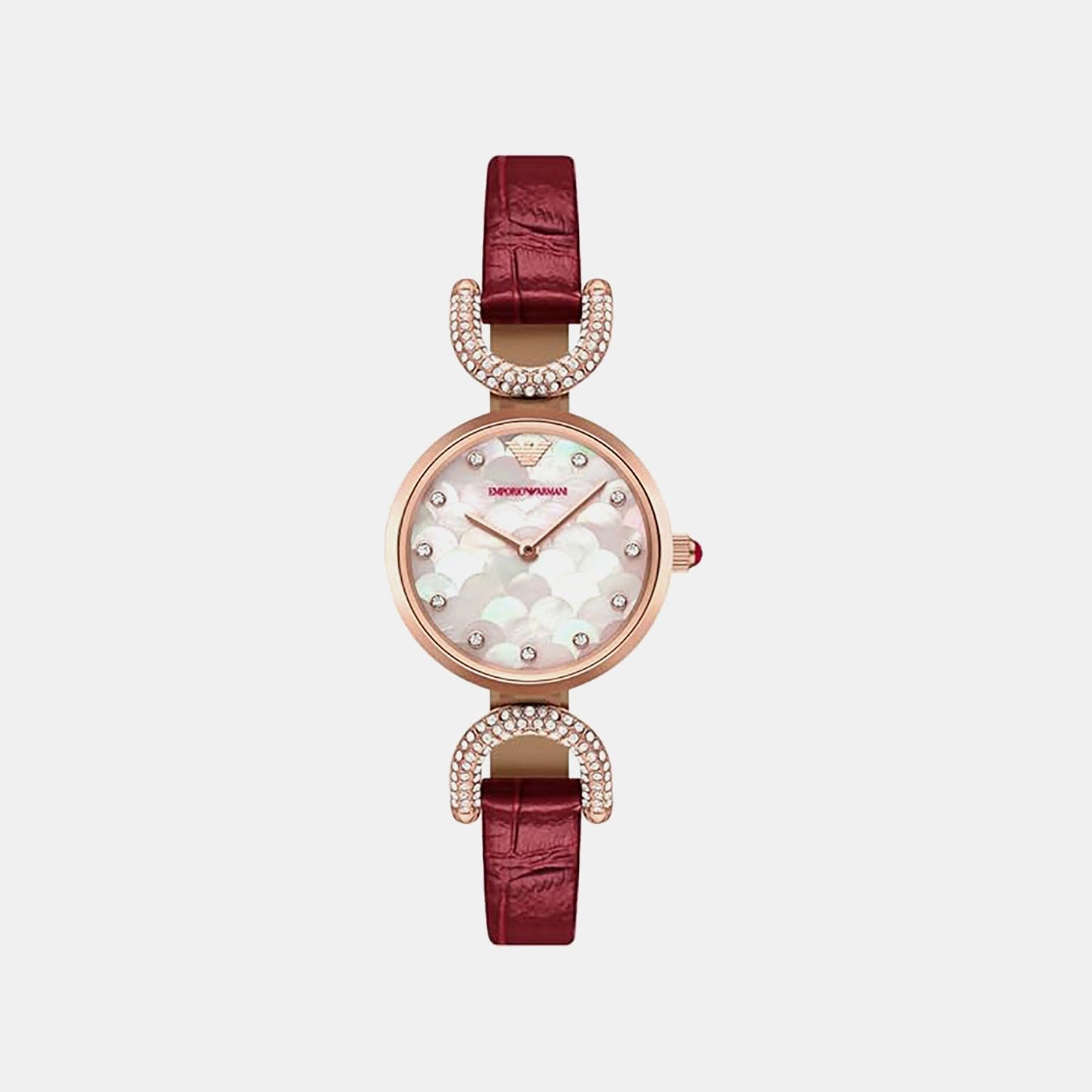 Women Quartz Gold Dial Analog Leather Watch AR11737