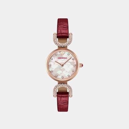 Women Quartz Gold Dial Analog Leather Watch AR11737