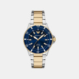 Men Solar Blue Dial Analog Metal Watch AR11738
