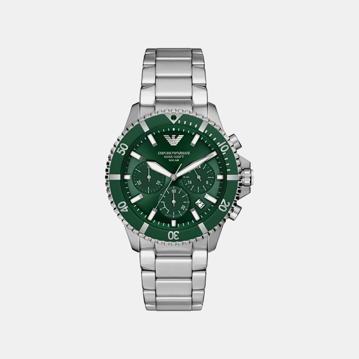 Men Quartz Green Dial Analog Stainless Steel Watch AR11741