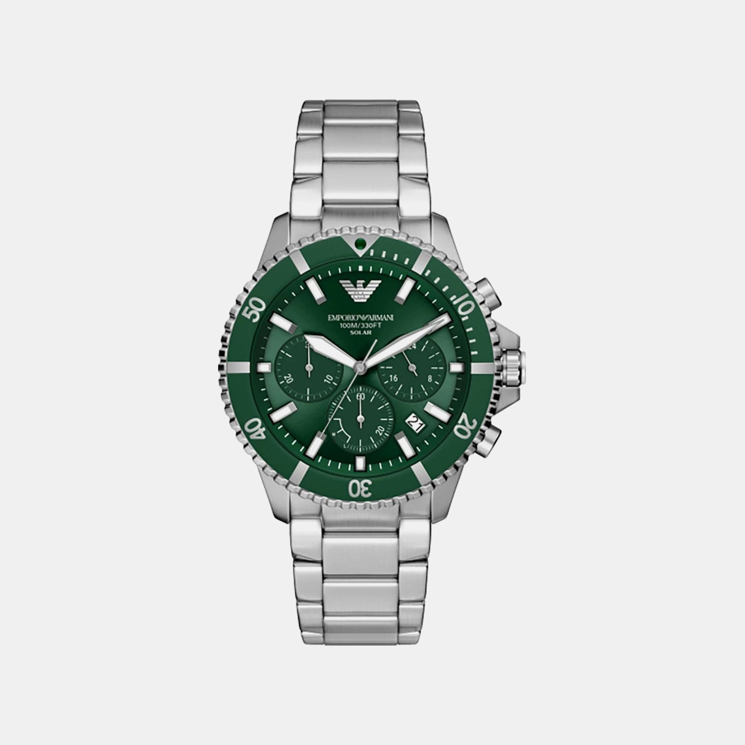 Men Quartz Green Dial Analog Stainless Steel Watch AR11741