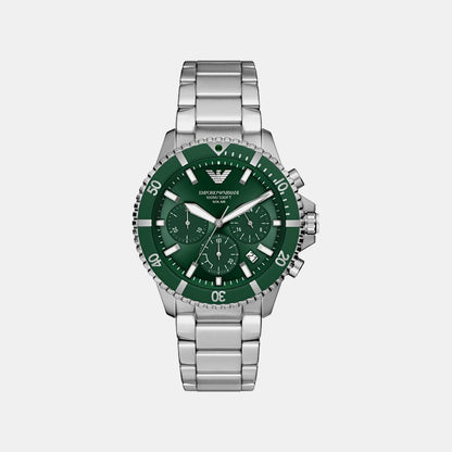 Men Quartz Green Dial Analog Stainless Steel Watch AR11741
