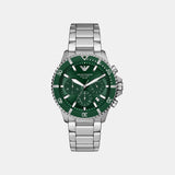 Men Quartz Green Dial Analog Stainless Steel Watch AR11741