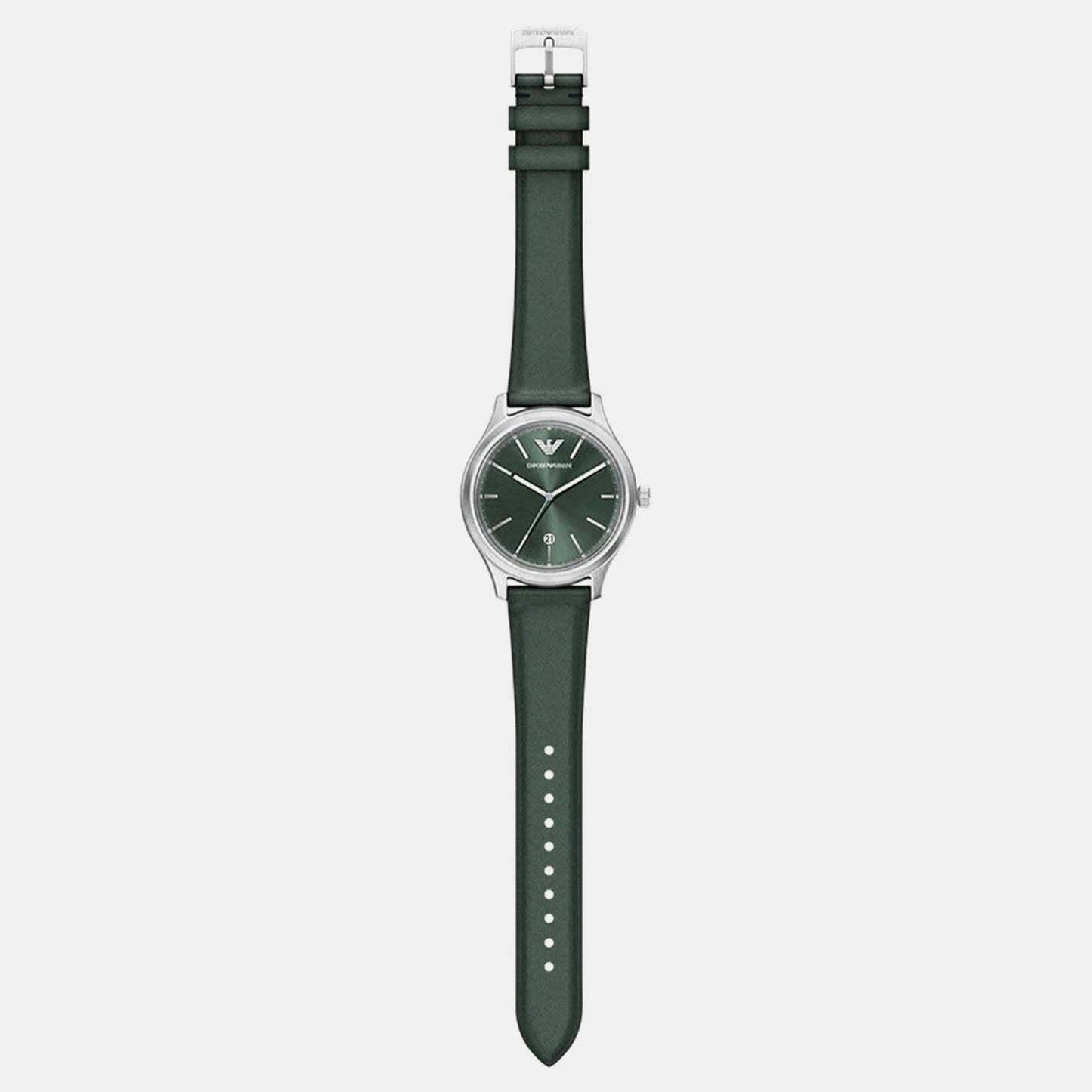 Men Quartz Green Dial Analog Leather Watch AR11749