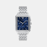 Men Quartz Blue Dial Multi-Function Stainless Steel Watch AR11750