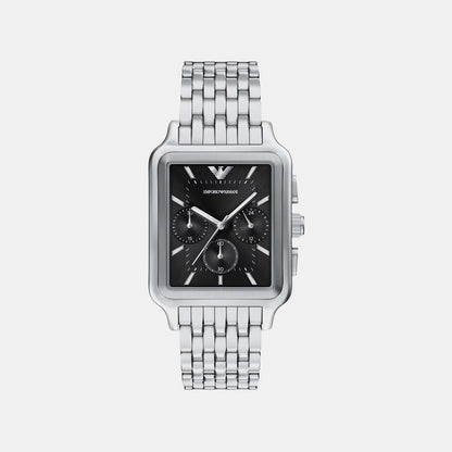 Men Quartz Black Dial Chronograph Stainless Steel Watch AR11751