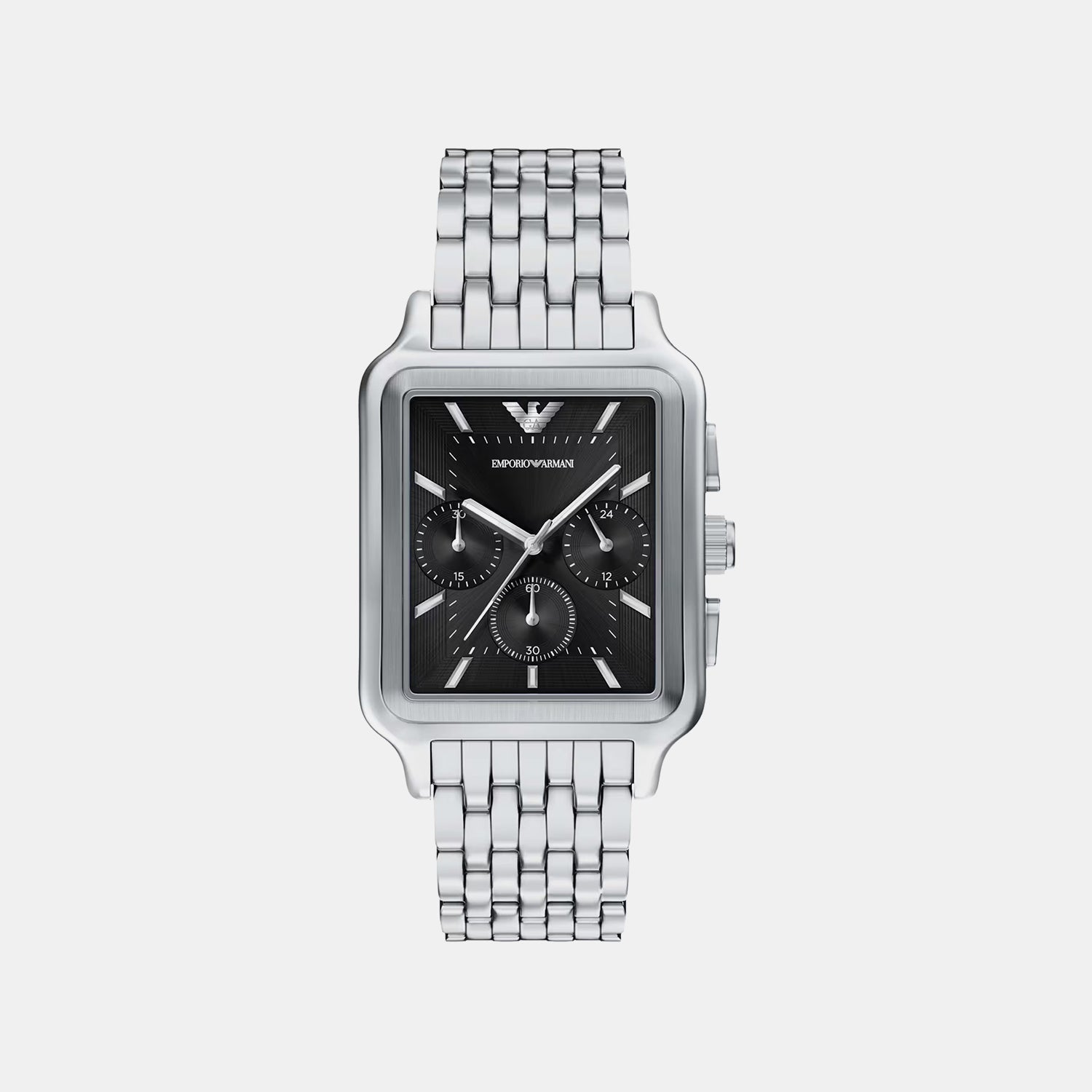 Men Quartz Black Dial Chronograph Stainless Steel Watch AR11751