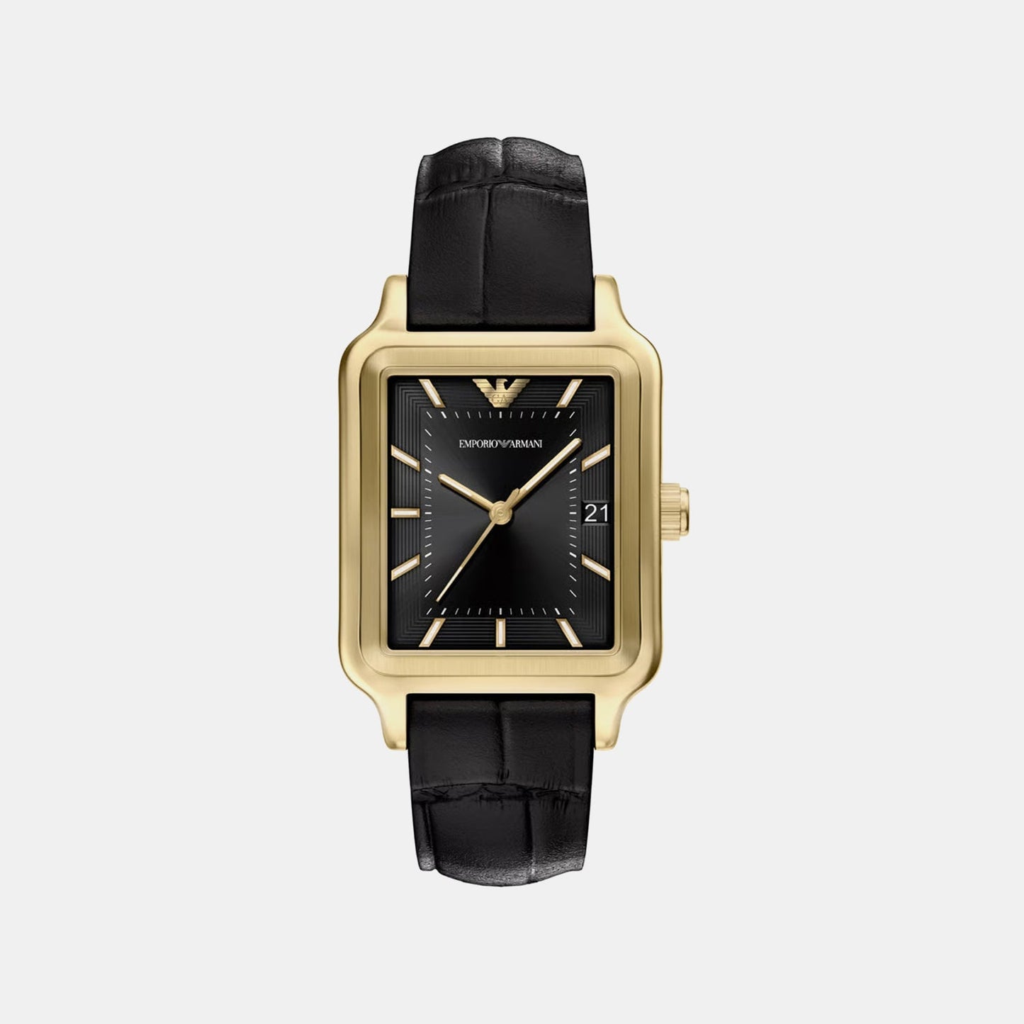 Men Quartz Black Dial Analog Leather Watch AR11757