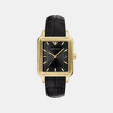 Men Quartz Black Dial Analog Leather Watch AR11757