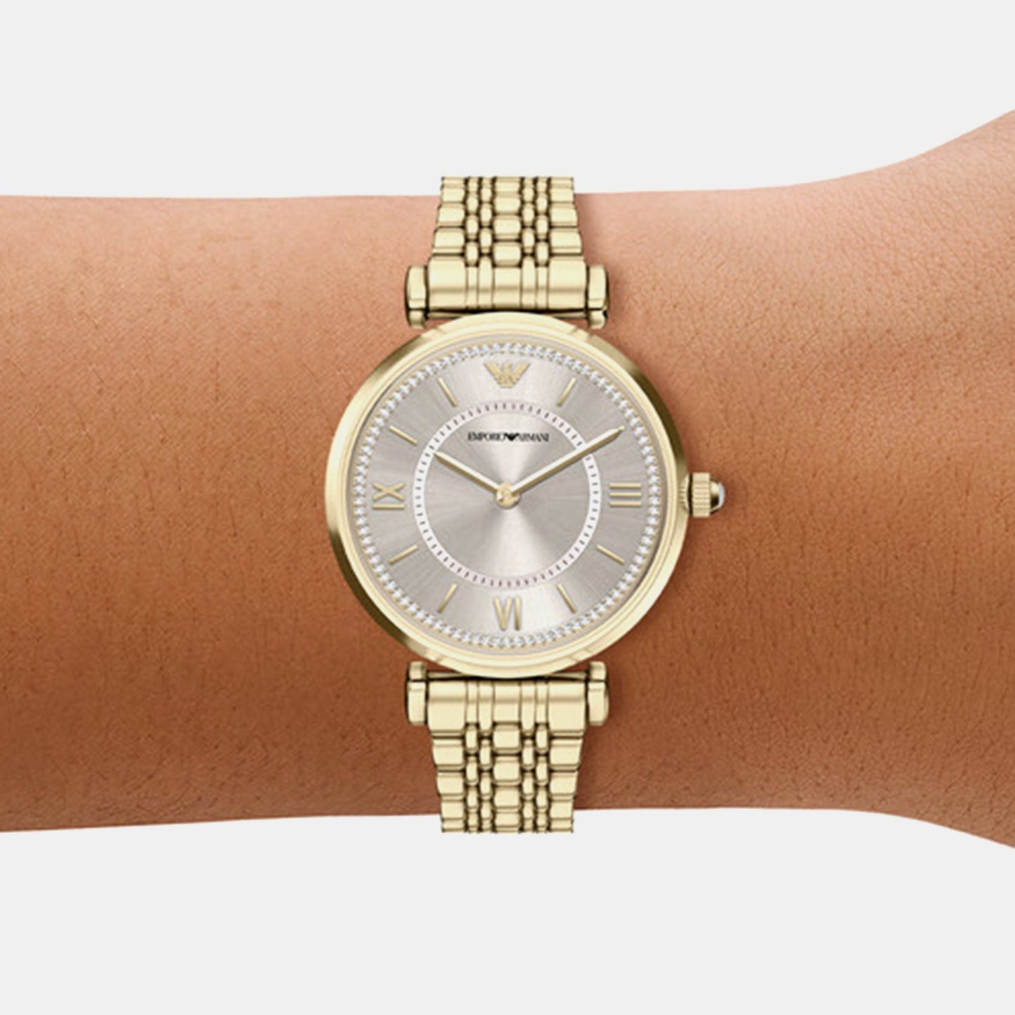 Women Quartz Grey Dial Analog Stainless Steel Watch AR11766