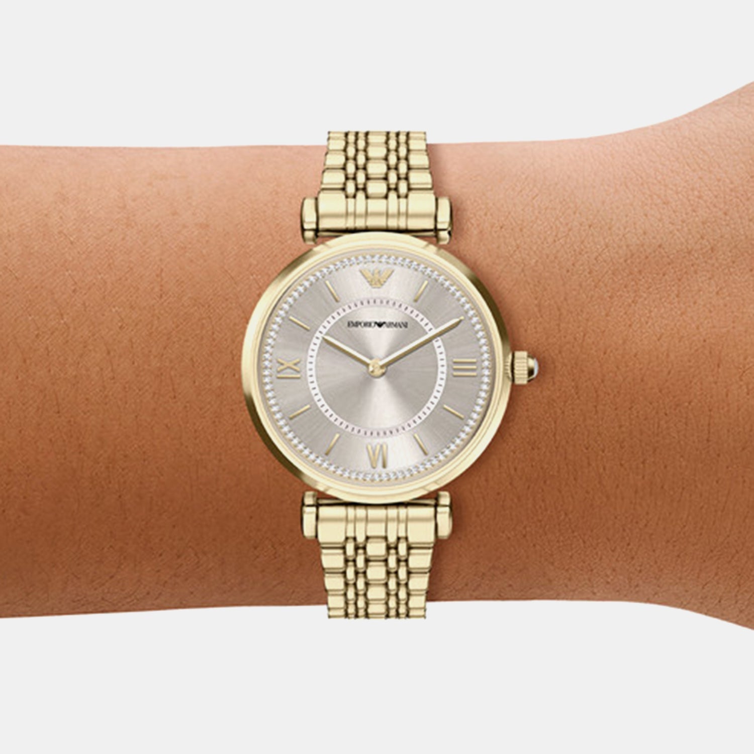 Women Quartz Grey Dial Analog Stainless Steel Watch AR11766