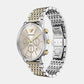 Men Quartz Cream Dial Chronograph Stainless Steel Watch AR11773