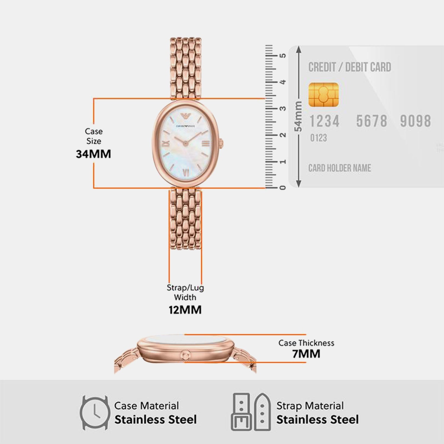 Women Quartz Pink Dial Analog Stainless Steel Watch AR11775