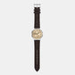 Men Quartz Beige Dial Analog Leather Watch AR11783