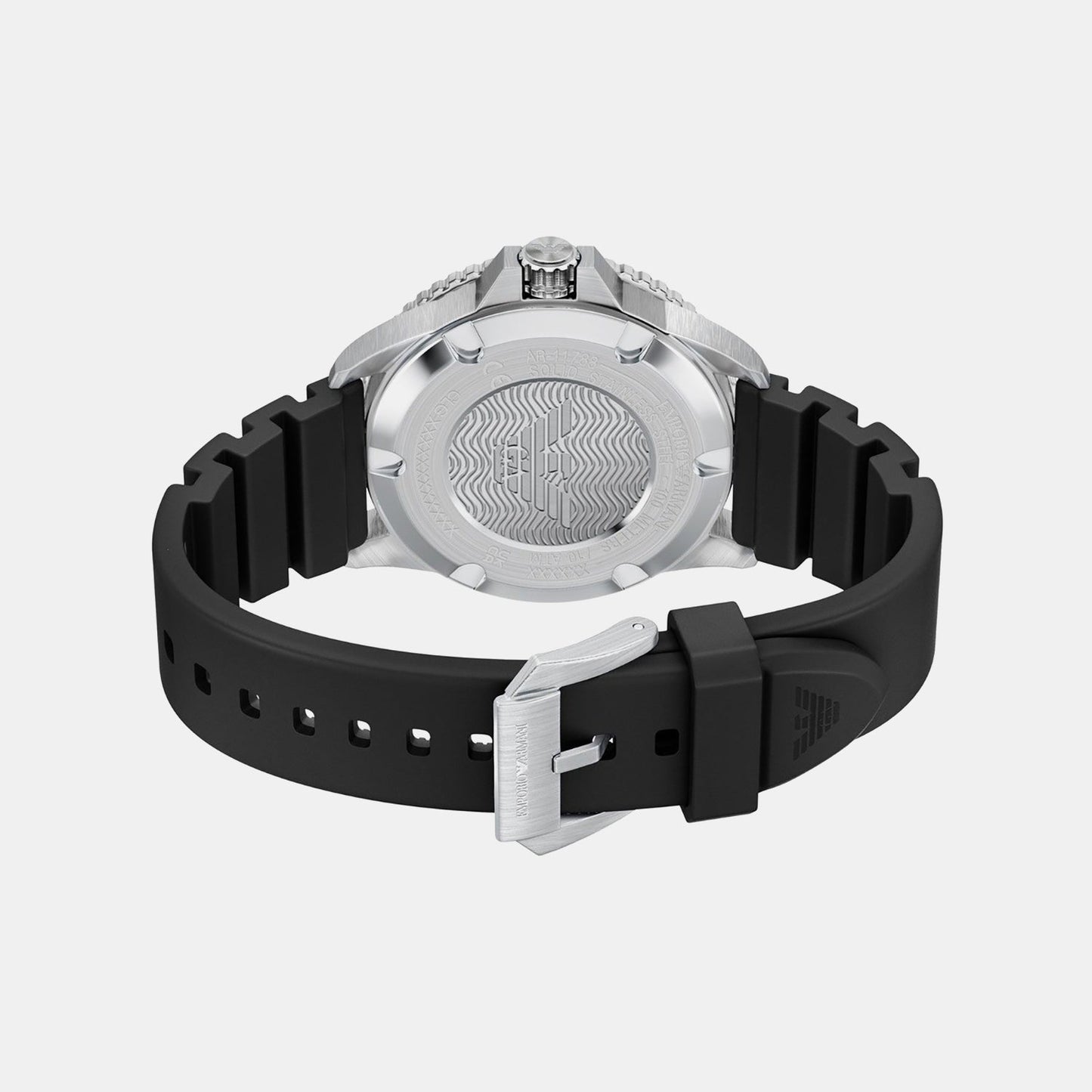 Men Solar Black Dial Analog Silicone Watch AR11788