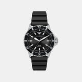 Men Solar Black Dial Analog Silicone Watch AR11788