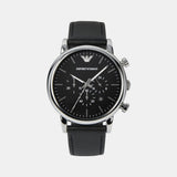Luigi Men Quartz Black Dial Chronograph Leather Watch AR1828